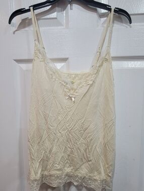 Flora Nikrooz Cream Lace Trim Cami Size L